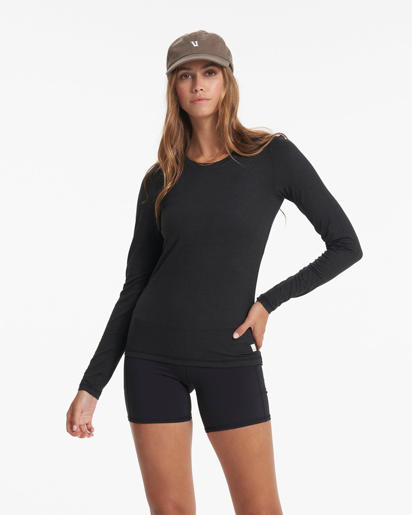 Long Sleeve Lux Crew Black Heather, XL