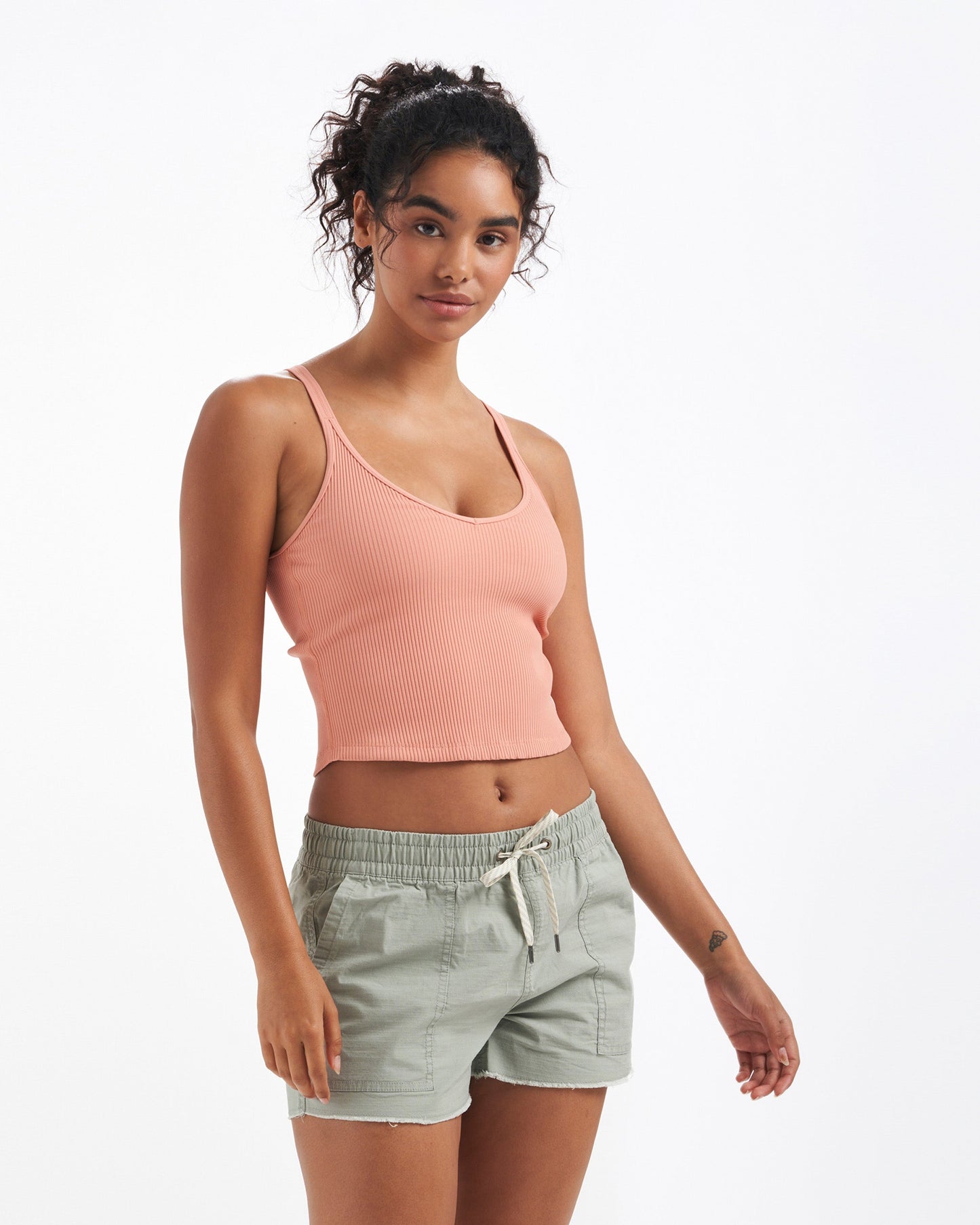 Rib Crop Tank Light Cinnamon, XXL