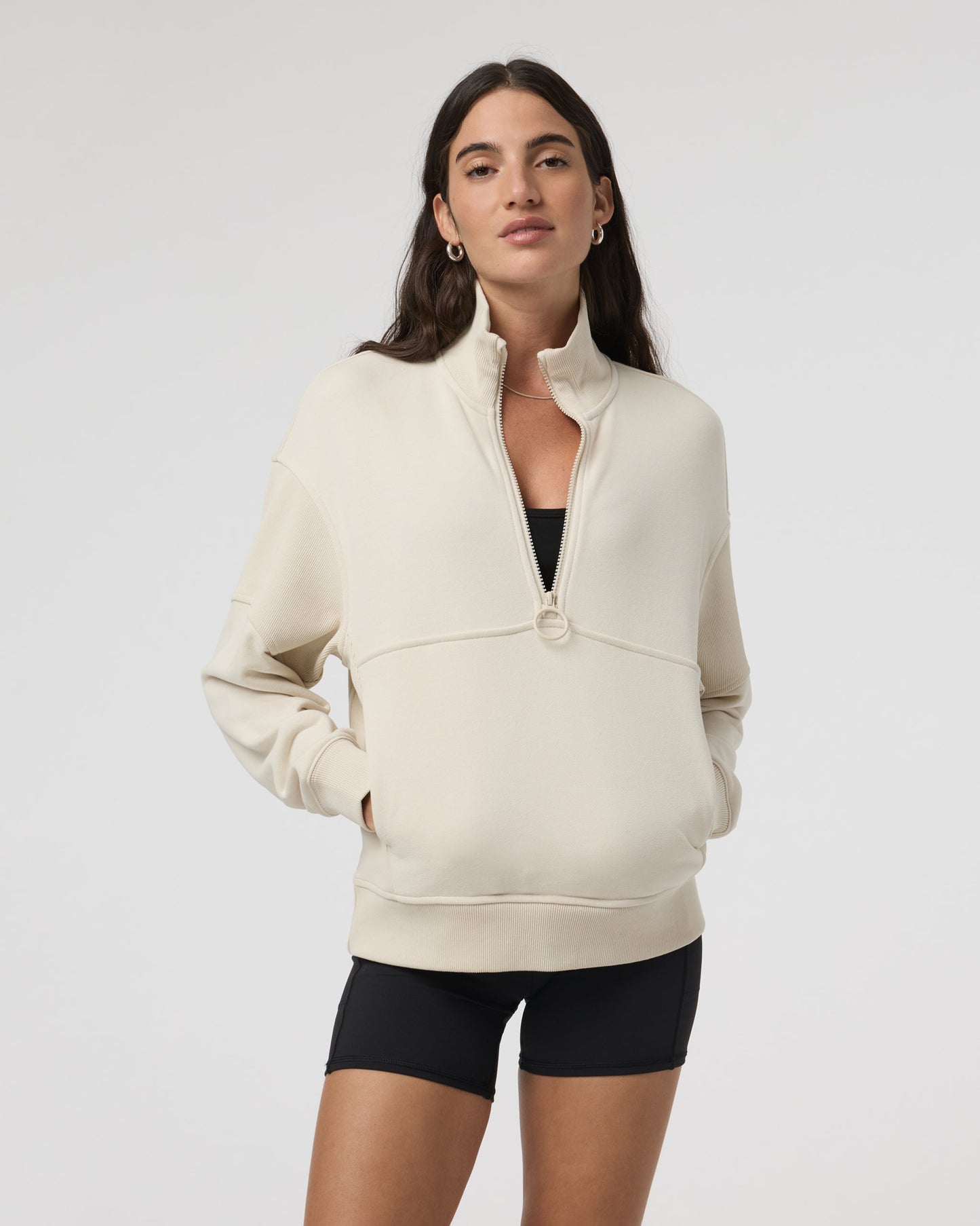 Sedona Rib Half Zip Bone, XXL