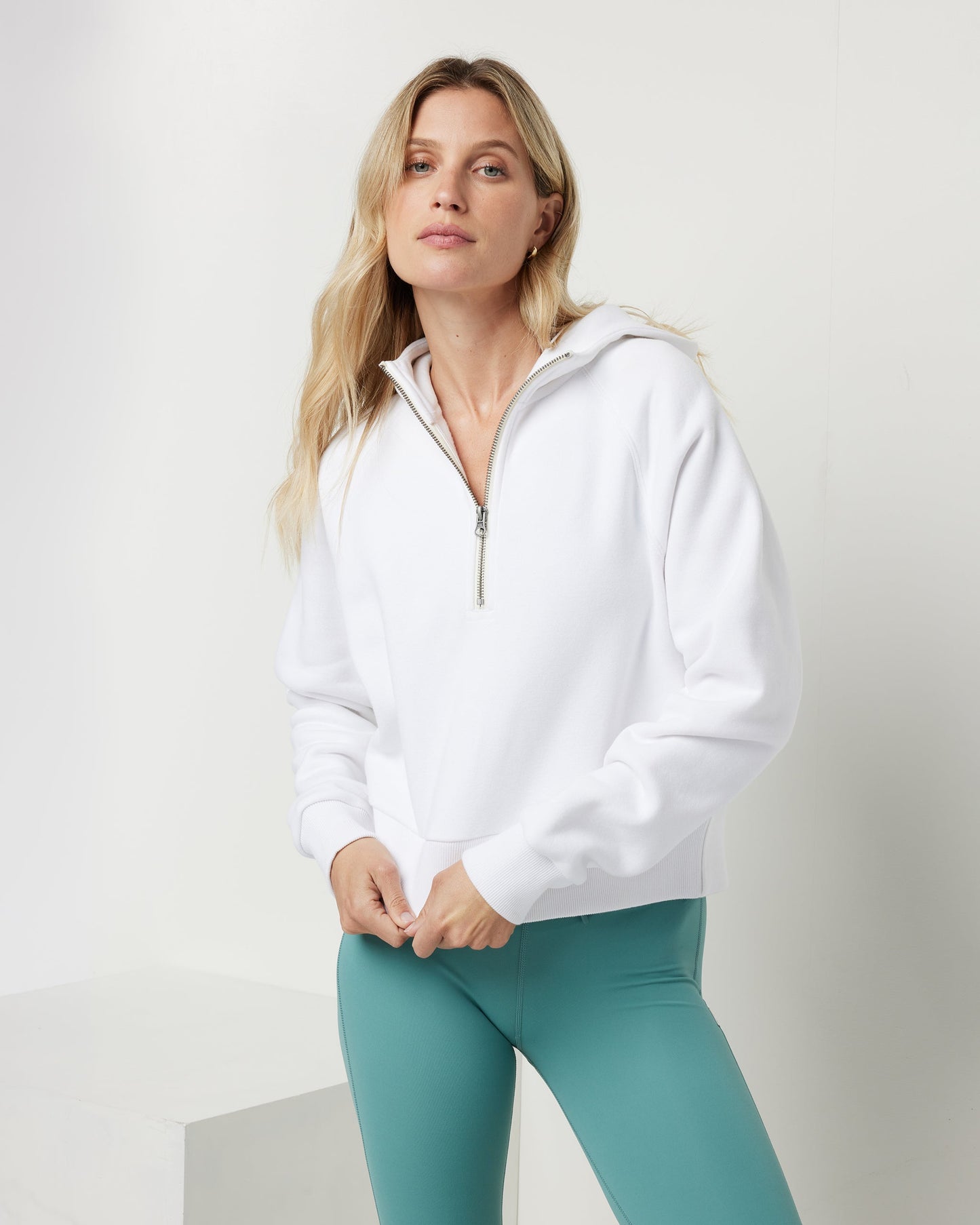 Restore Half Zip Hoodie White, XXL